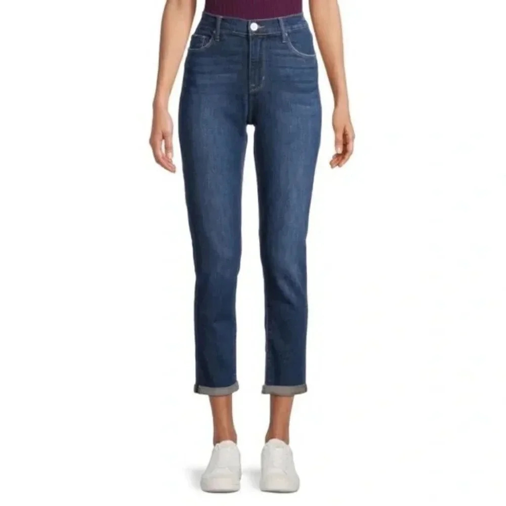 Hudson Jeans Natalie Midrise Slim Boyfriend Cropped Jeans in Leah